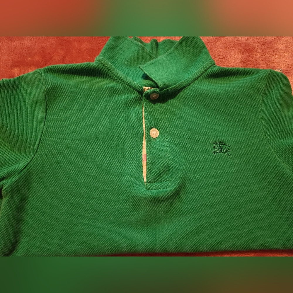 Burberry Toddler Boy's Polo Shirt in Garnet Green - AUTHENTIC! 4T